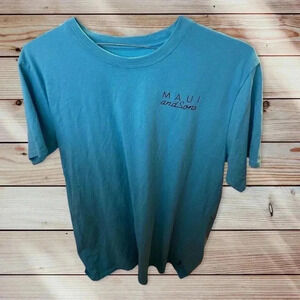 MAUI SIZE LARGE BLUE SHIRT WITH GRAPHIC ON BACK